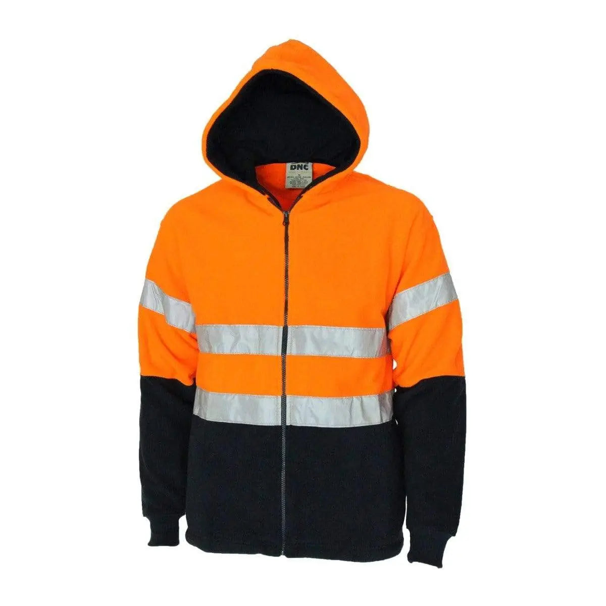 Dnc Workwear Hi-vis Full Zip Polar Fleece Hoodie With Csr Reflective Tape - 3926 Metro Workwear.